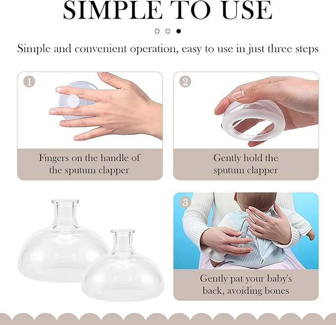 DOERDO Chest Percussion Cup 2Pcs Mucus Removal Device Professional Palm Sputum Remover, 2.5Inch, 3Inch