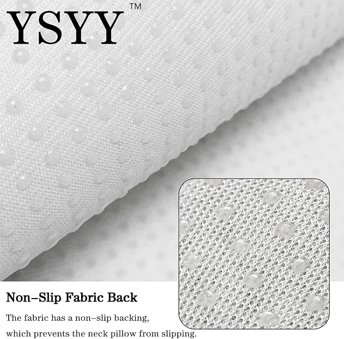 Memory Foam Headrest Pillow for Neck Pain Relief & Cervical Support - Ergonomic Neck Cushion for Office Chair, Car, Recliner, Sofa - Breathable & Pressure Relief (Cream, 17" W x 2.7" D)