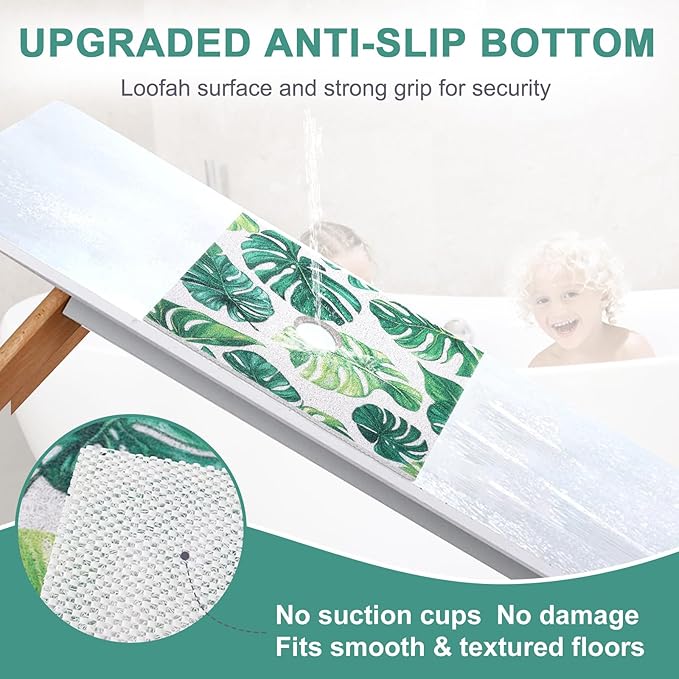 Square Shower Mat Non Slip: 24x24 Inch Extra Large Shower Mats for Inside Shower, Anti Slip Shower Floor Mat, Loofah Shower Stall Mats for Elderly, Non Slip Shower Mat with Drain Hole in Middle