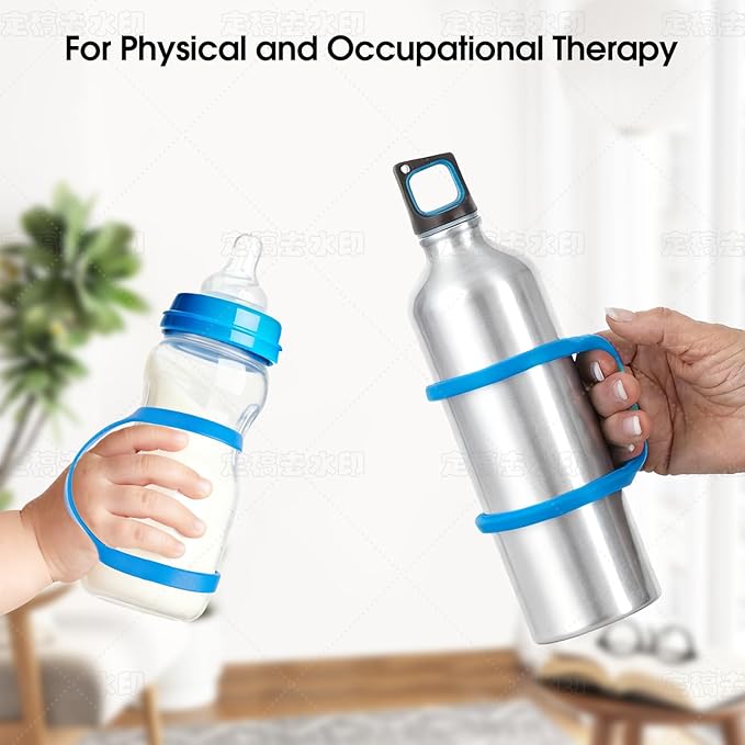 LEEPENK 6 Pack Silicone Universal Cuff,Assistive Hand Grip Holder Medium Size for Special Needs,Mobility Daily Living Aid, Therapy, Eating Utensil Holder