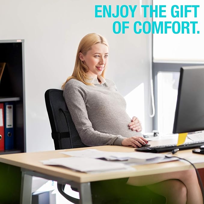 Seat Cushions for Office Chairs with Lumbar Support, Desk Chairs, and Car Seats - Adjustable Straps and Non-Slip Ergonomic Design for Tailbone and Lower Back Pain Relief for All Day Use