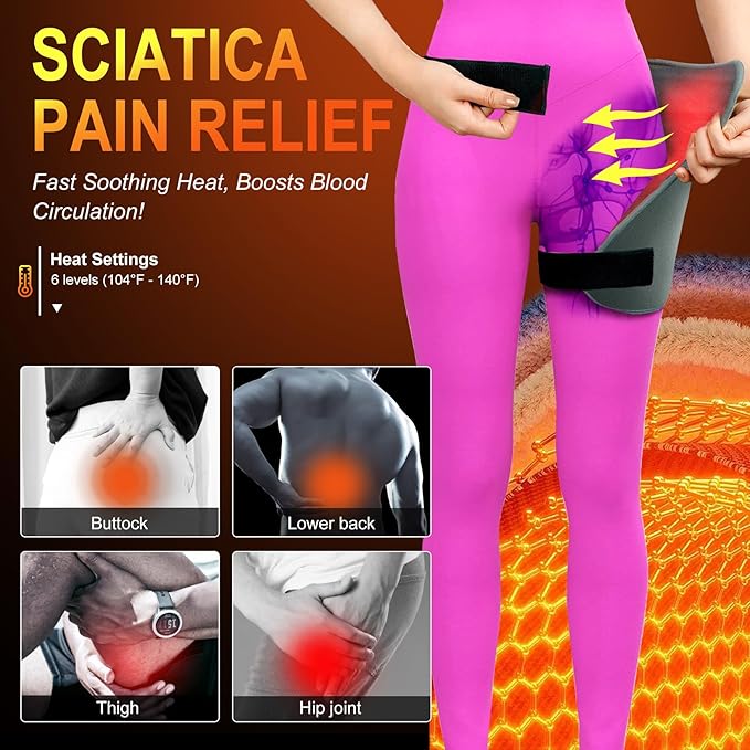 Koviti Hip Heating Pad for Sciatica Pain Relief - FSA HSA Eligible Hip Brace, Electric Heat Pad for Lower Back Thigh Buttock, Hot Physical Therapy Gifts for Women Men, Mom, Dad(XL)