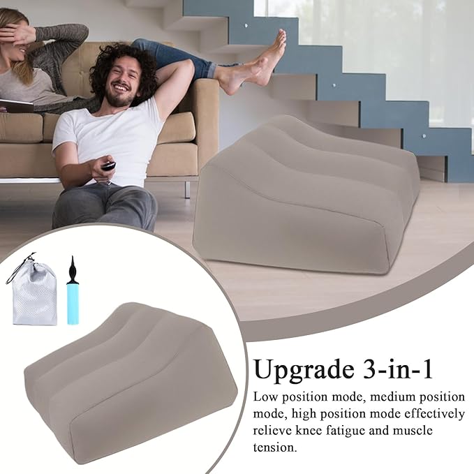 Inflatable Feet Rest - Portable Leg Elevating Cushion, Soft Support Pillow, Ergonomic Alignment Aid, Lightweight PVC Material | Relief Device for Seniors Adults Pregnancy and Post surgerys Recovery