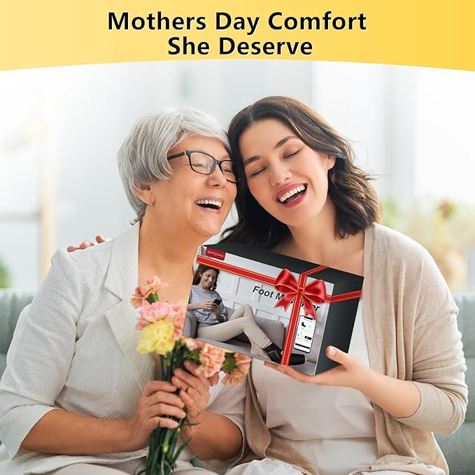 Comfytemp Portable Air Compression Foot Massager with Heat, FSA Eligible HSA, Cordless Ankle Compression Massage for Circulation and Pain Relief, Ideal for Mom Dad Seniors (1 Pack, Fits Size 6 to 10)