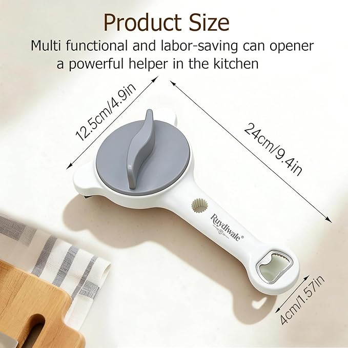 4-in-1 Jar Opener, Adjustable Jar Opener for Seniors, Kitchen Tool Designed Specifically for Seniors and Those with Limited Physical Strength, Suitable For Beer, Salad Dressing,Jar(Sky Grey)