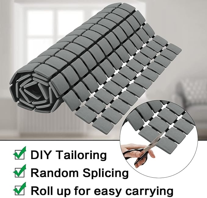 BEMISO Shower Mat Non Slip Bathtub Mat with Suction Cups and Drain Holes Bath mat for tub 33.4 x 15.7 Inch Large Size