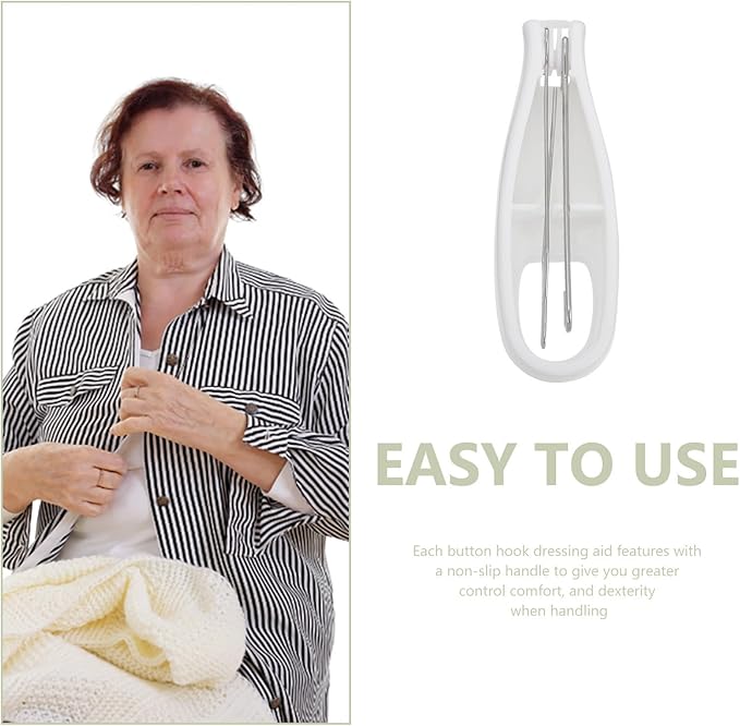 Button Hook and Zipper Puller One-Handed Button Aid Tool for Seniors and Disabled, Hand Dexterity Assistance Dressing Aid for Clothing and Coats