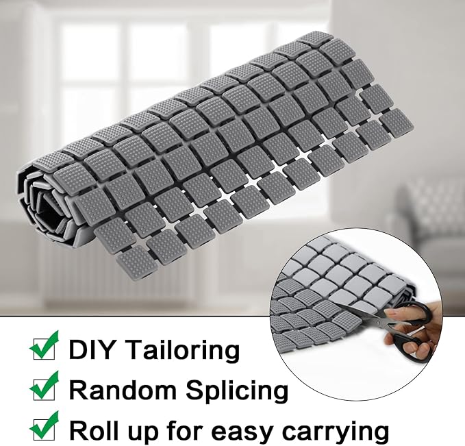 BEMISO Non Slip Massage Bathtub Mat,Shower Mat Non Slip 33.4 x 15.7 Inch Large Size with Suction Cups and Drain Holes Bath Mat for Tub