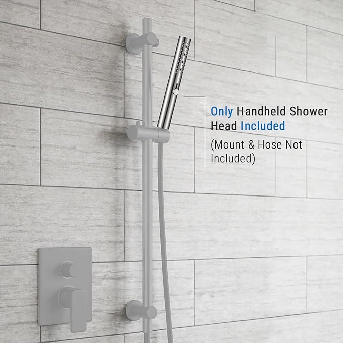 G-Promise All Metal Round 3 Function Handheld Shower Head, Easy and Quick Switch to Massage Mode, Bathroom Shower Wand Design Exquisite Luxury, 2.5 GPM, Brushed Nickel