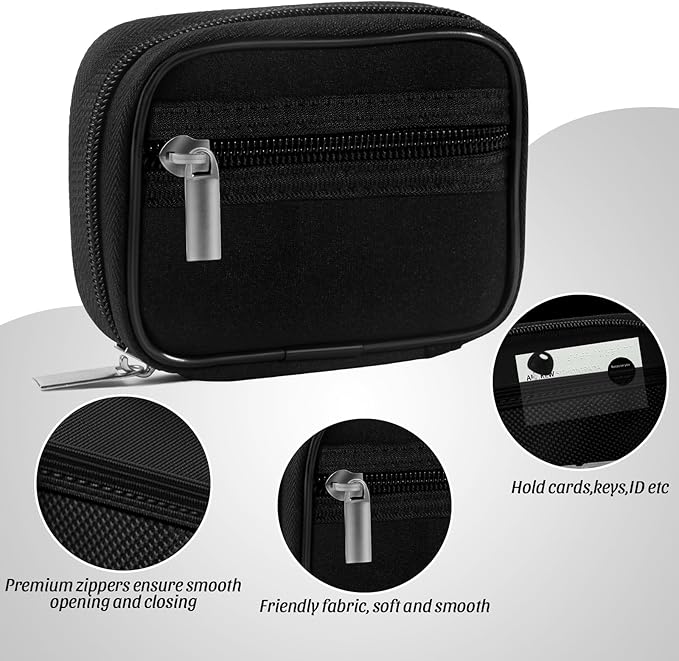 Pill Case Weekly Travel Pill Organizer for Purse with Removable 7 Day Pill Box Premium Neoprene Pill Container for Travel Purse Accessory, Vitamin, Supplement, Small Pieces Arrangement-Elegant Black