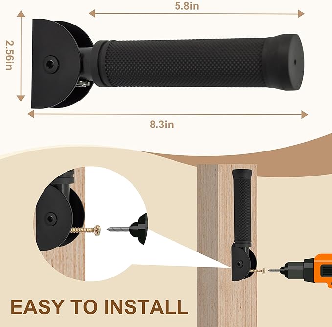 Doorway Flip Assist Handle, Folding Grab Bar Wall Handles for Seniors - Safety Handrails for Steps - for The Elderly, Disabled, and People with Limited Mobility, Supports Up to 300 Pounds