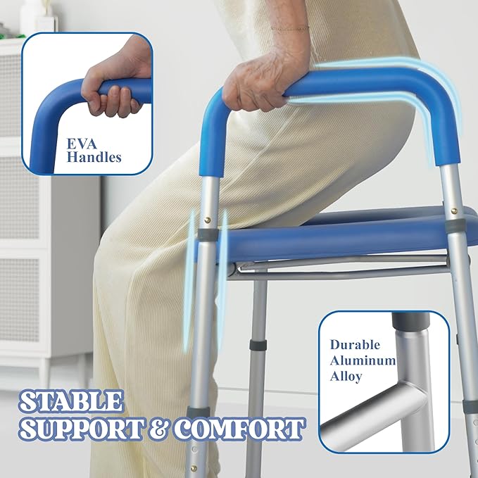 Raised Toilet Seat with Handles for Elderly Toilet Seat Riser for Senior Handicap Toilet Seat Riser with Bars, Adjustable Height Raised Toilet Chair for Elderly and Disabled, 400 Lbs