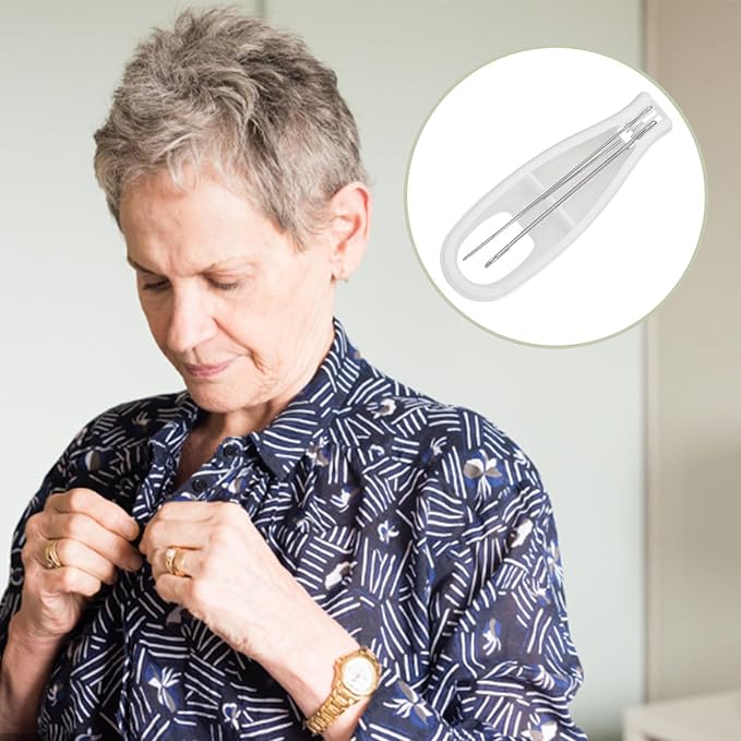Ipetboom Button Hook Dressing Aid and Zipper Pulling Helper, One-Handed Button Assist Device with Fixed Hook for Seniors and Disabled, Dressing Aid Tool for Easy Coat and Shirt Buttoning