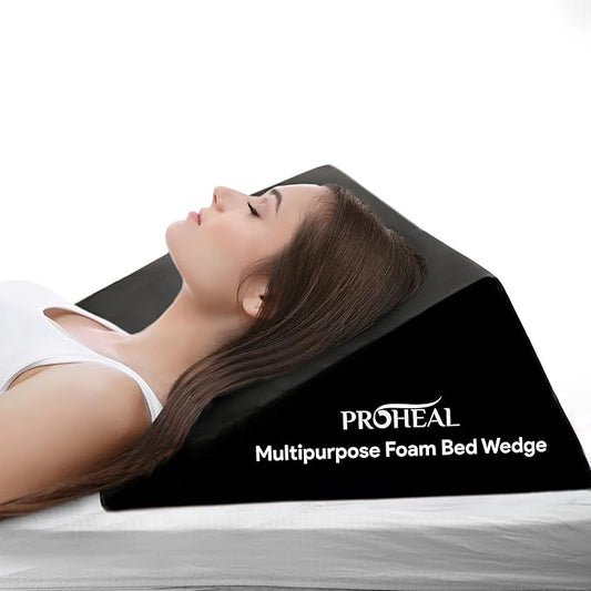 Foam Bed Wedge Pillow, Multipurpose - Perfect for Leg and Back Elevation - Anti Snore, Anti Acid Reflux - Relieves Shoulder Pain - 23" x 23" x 7"