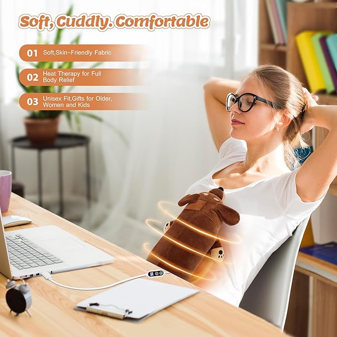Electric Heating Pad for Period Cramps, Cuddly 14‘’ Dachshund Dog Plush with a Hot Soft Belly USB Powered, Menstrual Heating Pad Neck Shoulder Pain Relief, Gift for Daughter Wife Period Heating Pad