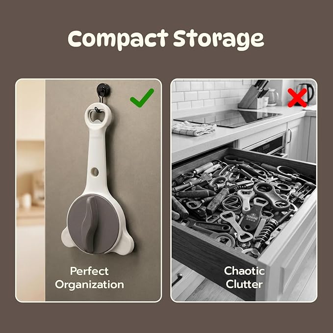 Mcbazel 4-in-1 Adjustable Jar Opener for Seniors with Weak Hands, Lightweight ABS & Stainless Steel Teeth Bottle Opener, Multi-Functional Lid Remover for 0.6"-3.5" Caps & Beer Bottles