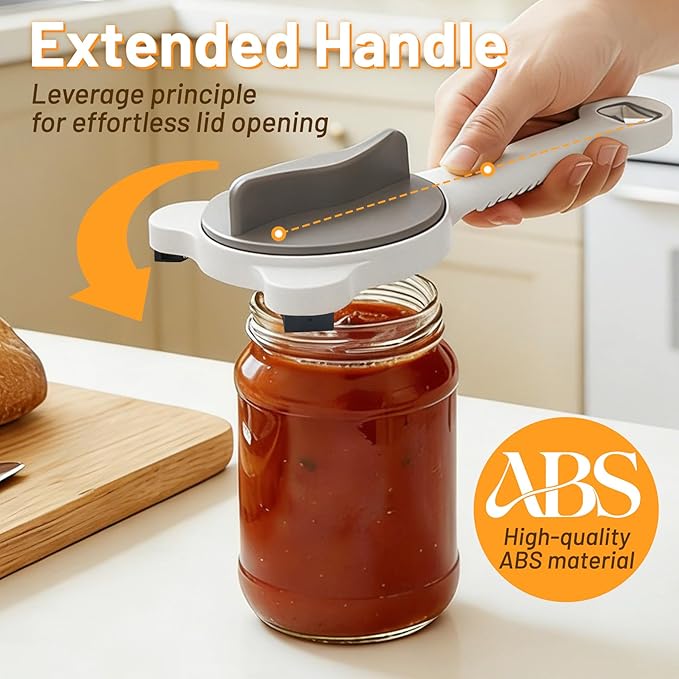 Jar Opener for Seniors Weak Hands, Adjustable Can Jar Lid Bottle Opener Stainless Steel, Non Slip Grip Easy Open Kitchen Utensils Gadget Accessories