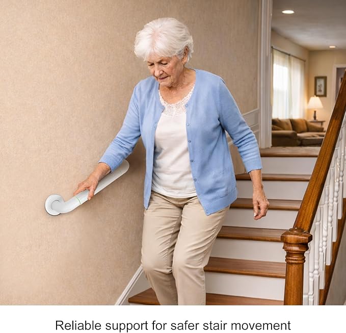 supregear Grab Bars for Bathtubs and Showers - Anti Slip Heavy Duty Shower Safety Handle - White Stainless Steel Support Rail for Bathtub Toilet Kitchen Stairway Elderly Children & Disability, 23.6 in