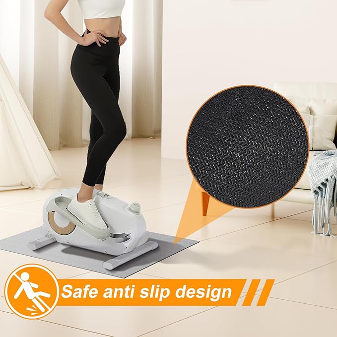 Double Non-Slip Workout Mat for Ellipse Leg Exerciser, Ellipse Machine Mat, Exercise Mat for Under Desk Ellipticals, Suitable for Electric Seated Foot Pedal Exerciser, 23.6" × 19.7"