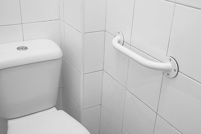 PEPE Mobility Grab Bars for Bathtubs and Showers 12 Inch (x2 Units) Shower Handle Toilet Handicap Elderly Senior Assist Bathroom Saft Handle Epoxy Steel, White