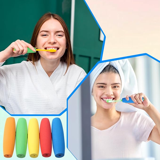 Ptwola 10 Pcs Foam Grip Tubing Handle Built up Tubing Padding Grips No-Cut Utensils Adaptive Grip Pens Foam Tube Cutlery Grips Comfort for Disabled and Elderly