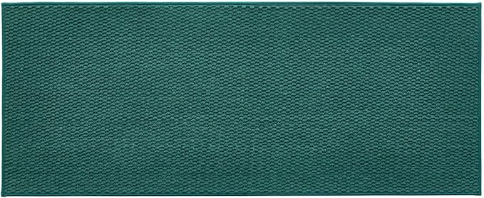 TYUU Bathroom Runner Rug, Long Bath Mat Washable Thin Quick Dry Low Pile Bathroom Runner Rugs 24 x 60 Non Slip, Dark Green 24"x60"