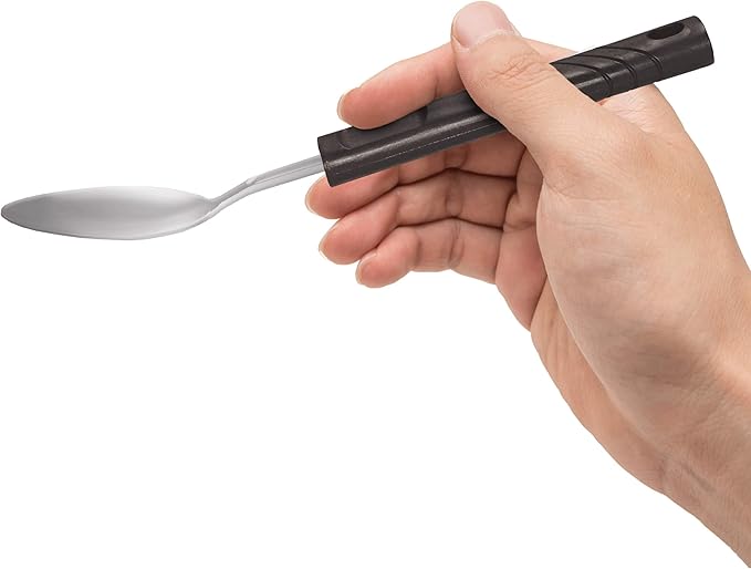 Rehabilitation Advantage Teaspoon with Lightweight Plastic Handle, 0.1 Pound (Pack of 3)
