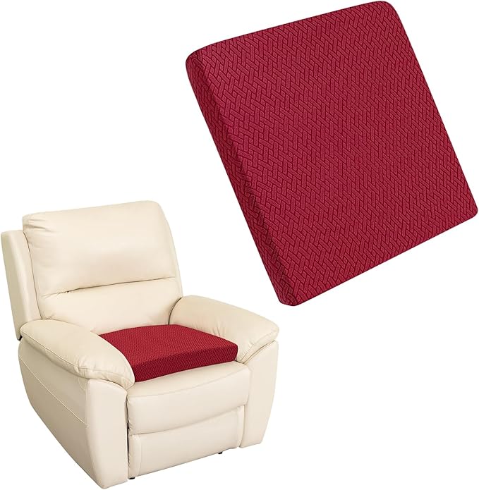 Recliner Cushions for Long Sitting Foam Seat Cushion Soft Tufted Layer for Elderly Seniors, Recliner Chair, Floor Pillow, Office Chair, Car, No Pressure on Thighs, 20X20X3 Inch - Knitted Wine