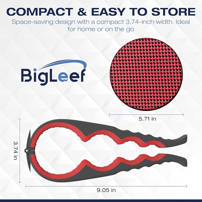 Jar Opener for Weak Hands with Firm Jar Gripper Pads and 2 Non Slip Grip Mats, Multifunction Kitchen Tool Set for Seniors, Easy Lid and Cap Removal (Red)