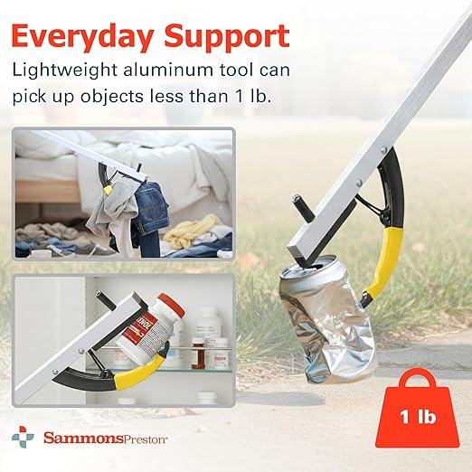 Sammons Preston Reacher, 26" Lightweight Grabber Reacher Tool with Magnetic Tip, Ergonomic Grip & Claw Jaw, Portable Reaching Aid for Seniors, Daily Living & Home Use, Standard Silver, 2 pack