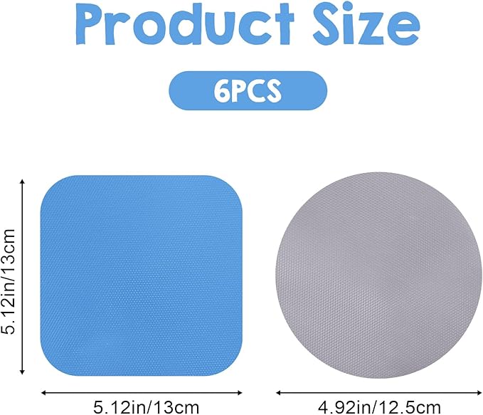 6 Pack Rubber Jar Opener, 3.7 Inch Round Silicone Jar Opener Gripper for Seniors with Arthritis Weak Hands, Non Slip Jars Lid Openers Kitchen Lid Cap Gripper Pads Multi-function Coasters