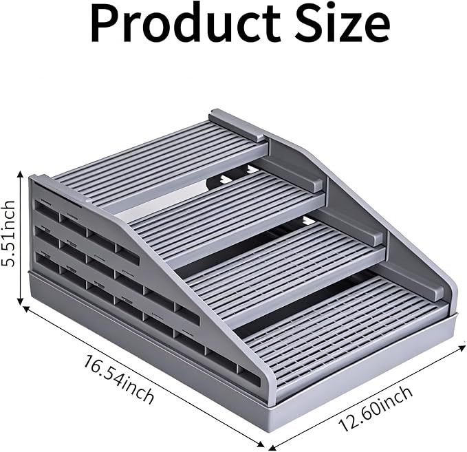 Cat Litter Box Step Ramp with Litter Catcher Adjustable Litter Trapping Cat Stairs Non-Slip Trapping Mat for Kittens and Senior Cats, Washable (Gray, Large)
