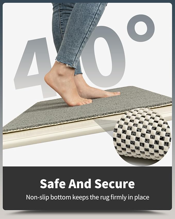 Non-Slip Bathtub Mat, 17x 30 Inch, Shower Mats for Bath Tub, PVC Loofah Bathroom Mats for Wet Areas, Quick Drying