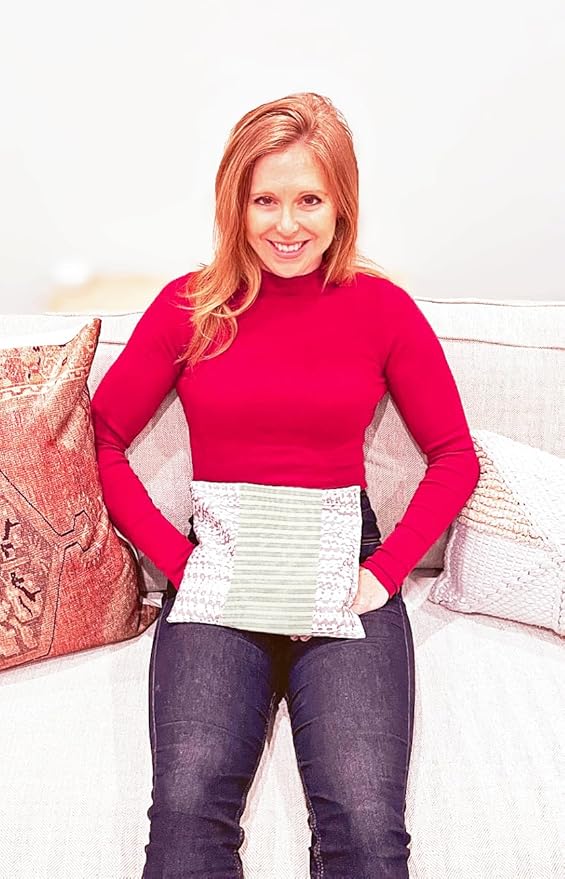 Heating Pad Corn Filled. Natural Heat Therapy for Lower Back, Neck, Shoulders, Cramps. Pain and Stress Relief Heated Wrap. (Pattern Fusion)