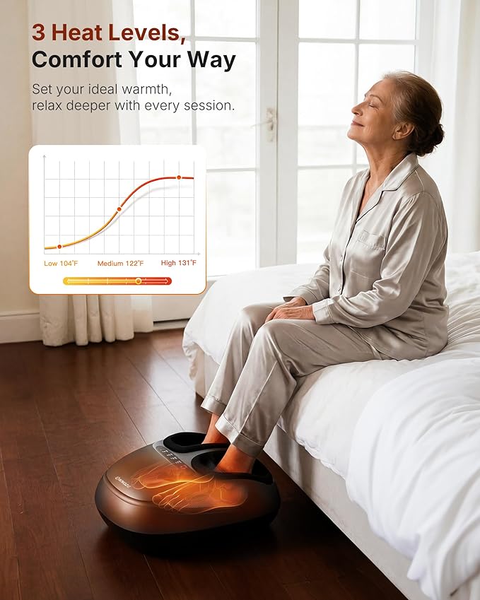 KNQZE Shiatsu Foot Massager with Heat, Compression, Deep Kneading Foot Massage for Plantar Fasciitis Relief, Remote Control, Multi Massage Modes, Auto Shut-Off Timer, FSA Eligible, Mothers Day Gifts