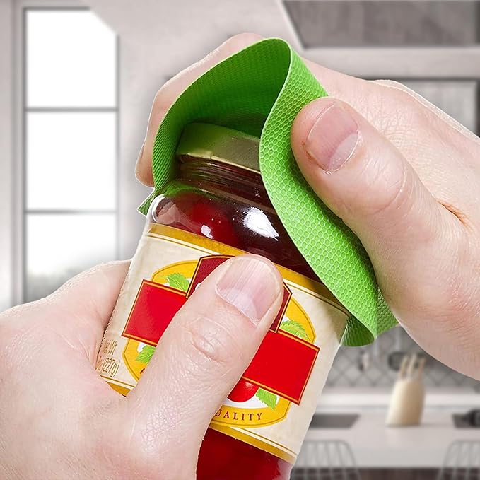 8PCS Jar Gripper Pads - Rubber Husband Jar Opener, Kitchen Coasters for Seniors with Arthritis (Light Blue, Green)