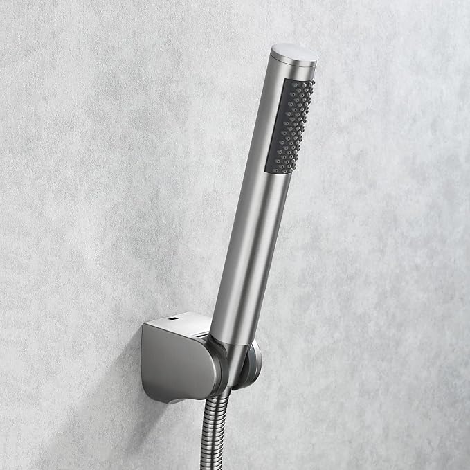 KES Bathroom Handheld Shower Head with Extra Long Hose and Bracket Holder Brushed Stainless Steel, LP150-BS