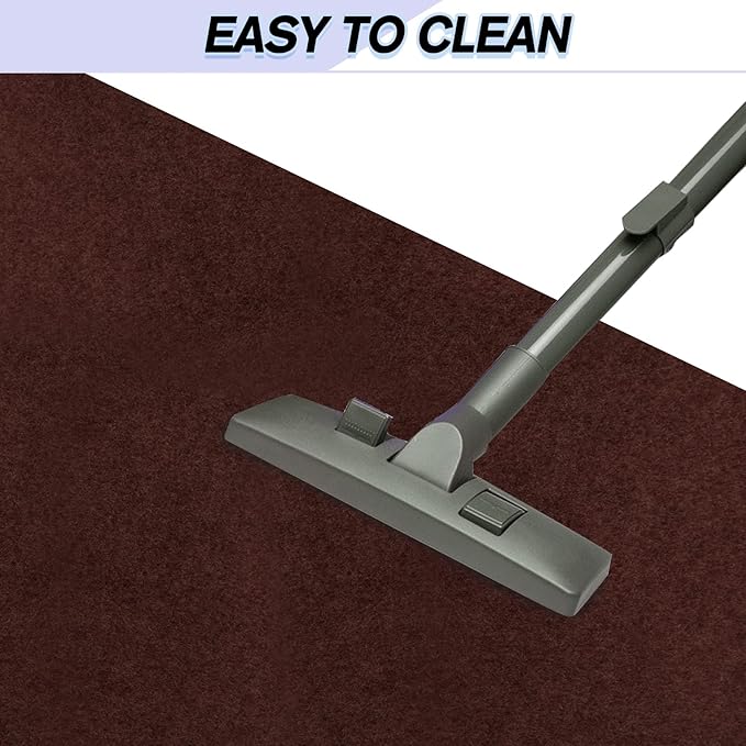Custom Size Backed Non-Slip Area Rugs Runner, Easy Clean, Waterproof Runner Rugs for Hallway Entryway, Kitchen, Laundry, 2FT x 16FT, Brown