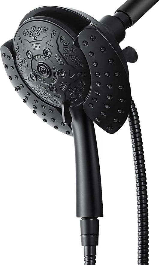 INAVAMZ Shower Heads with Handheld Spray Combo: 7.2" Rain Shower Head & Handheld Shower Head 2-IN-1 Shower Head with 60" Hose (BLACK), Shower Trim Systems