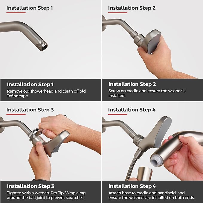 Pfister HydroFuse Handheld Shower Head, Hose Included, Magnetic Docking, 6-Function, 1.75 GPM, Polished Chrome Finish, 016WS2HFM01CC