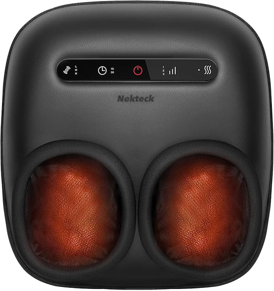Nekteck Foot Massager with Heat [2026 Upgraded], Electric Shiatsu Foot Massage Machine for Circulation, Plantar Fasciitis & Neuropathy, 3 Intensity Levels, FSA Eligible Gifts for Men & Women