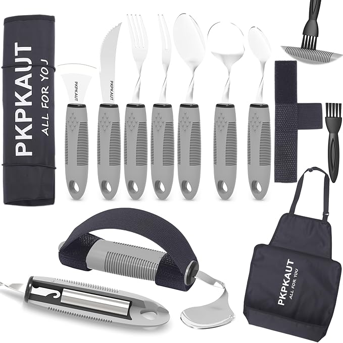 Adaptive Utensils, Weighted Utensils for Hand Tremors, Parkinsons Utensils for Parkinsons Patients, Adaptive Eating Utensils for Disabled People, Handicap Utensils/Built Up Utensils for Adults