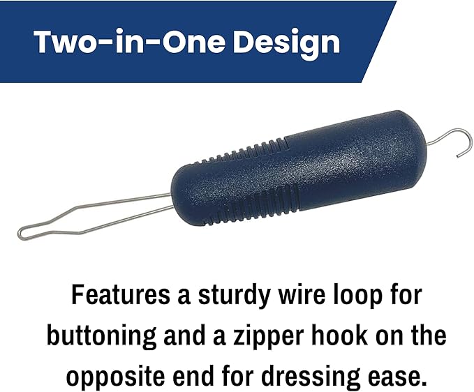 2-in-1 Button Hook and Zipper Pull, Designed by a Certified Occupational Therapist
