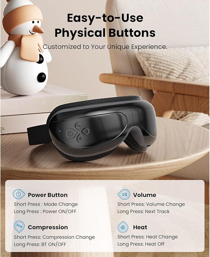 BOB AND BRAD Eye Massager FSA Eligible HSA Eligible, EyeOasis 2 Eye Massager with Heat for Dry Eye Relief, Temple Massager for Eye Strain Headache Migraine Relief, Birthday Gift for Women Men Mom Dad