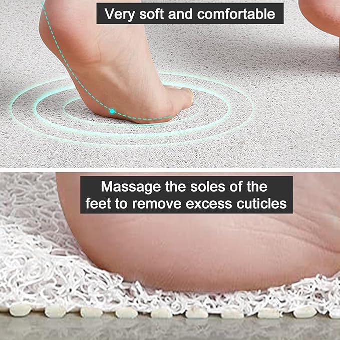 Shower Mat Non Slip, Round Shower Mat for Inside Shower, Non Slip Bathtub Mat, Fast Drying Bath Tub Mats, Loofah Mat for Shower Bathroom, Quick Drying, Resistant (White, 32 x 32 Inch)
