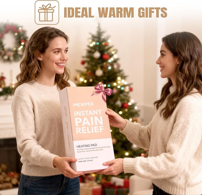 Daisy Heating Pad for Back Period Cramps Neck Shoulder Pain Relief, Portable Electric Heat Pads Pink Stuff Gifts Ideas, Funny Useful Self Care Christmas Birthday Gift for Women Mom Her Wife Girlfriend