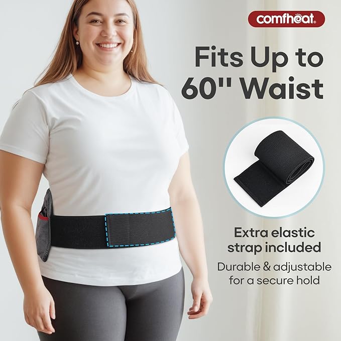 Portable Heating Pad for Back, 10000mAh Battery Powered Heat Wraps for Back Pain Sciatica Relief, Cordless Rechargeable Lower Back Heat Pad, Up to 60" Waist Size for Women Men Mom Dad