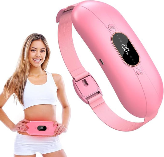 Portable Heating Pad for Period Cramps: New Cordless Menstrual Heating Pad with 3 Heat Levels and 3 Massage Modes, 3s Fast Heating Gift for Women and Girl Pink