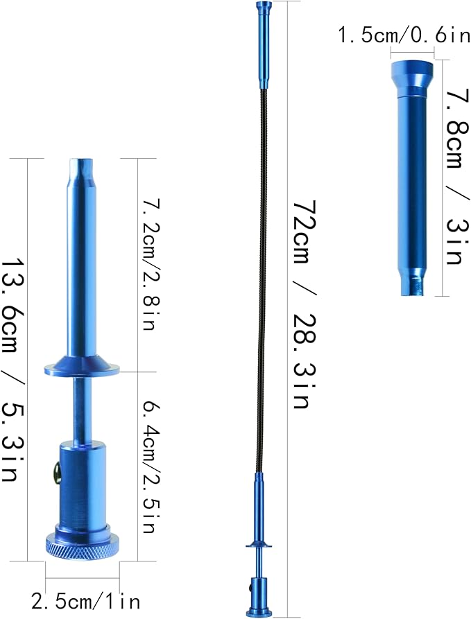 Flexible Claw Pickup Tool with Magnet Tool Flexible telescoping Claw led Light Grabber Extend，Long 28'' Four Claw 4-Claw for Small Parts Pickup Reacher Tool for Mechanics,Jewelry,Kids,etc. (Blue)