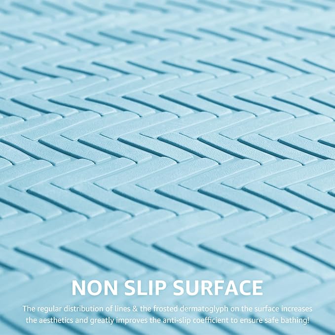 OTHWAY Bathtub Mat Non Slip, 27" x 17" Bath Mat for Tub, Machine Washable Shower Anti Slip Mat with 246 Strong Suction Cups (Lake Blue)